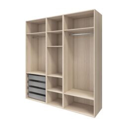 GoodHome Atomia Freestanding Matt Oak Effect Chipboard Mirrored Wardrobe (H)2250mm (W)750mm (D)580mm - thumbnail 3