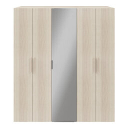 GoodHome Atomia Freestanding Matt Oak Effect Chipboard Mirrored Wardrobe (H)2250mm (W)750mm (D)580mm - thumbnail 1