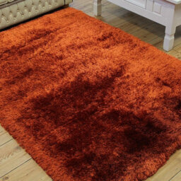 Orange Easy To Clean Plain Handmade , Luxurious , Modern , Plain , Shaggy , Sparkle Rug For Living Room, Bedroom - 160Cm X 230Cm - thumbnail 2