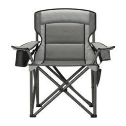 Ledrem Oversized Camping Chair, Heavy-Duty Outdoor Folding Chair Comfortable Lumbar Support, Grey - thumbnail 1