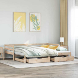 Berkfield Daybed With Trundle And Drawers Without Mattress 80X200 Cm - thumbnail 1
