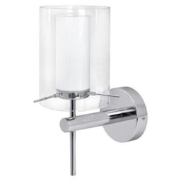 Long Life Lamps Company Modern Glass Wall Light Chrome Clear Glass Shade Ip44 H3098 With G9 Led 5W Warm White - thumbnail 3