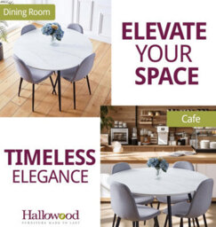 Hallowood Furniture Cullompton Large Round Dining Table (1.2M) With 4 Chairs (Cha502-Sgy) - thumbnail 6