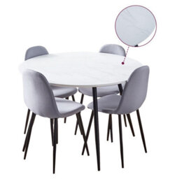 Hallowood Furniture Cullompton Large Round Dining Table (1.2M) With 4 Chairs (Cha502-Sgy) - thumbnail 8