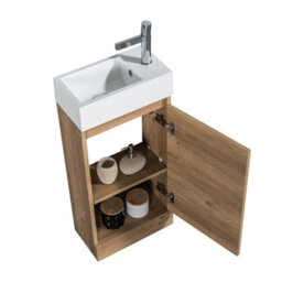 Plum&clay Condense Oak Floor Standing Cloakroom Vanity Unit (W)390mm - thumbnail 4
