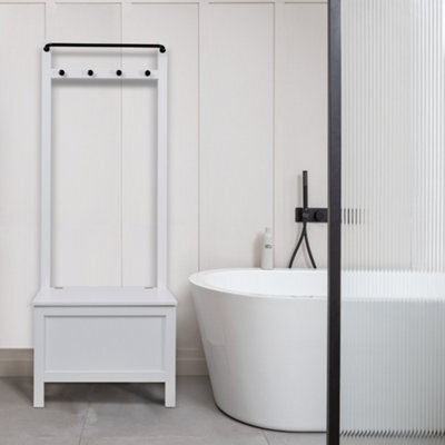 Nöa & Nani Noa & Nani Bathroom Storage And Towel Hook Cabinet In Classic White Karlstad - image 1