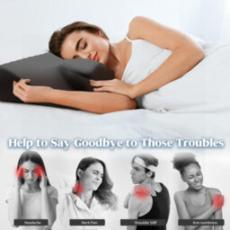 Amorly Memory Foam Cervical Pillow For Neck Pain Relief, Adjustable Ergonomic Orthopedic Neck Support Pillow For Side, Back - thumbnail 4