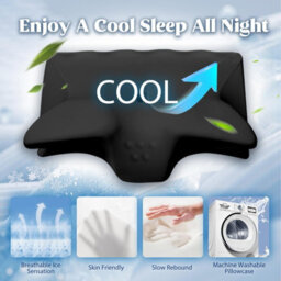 Amorly Memory Foam Cervical Pillow For Neck Pain Relief, Adjustable Ergonomic Orthopedic Neck Support Pillow For Side, Back - thumbnail 3