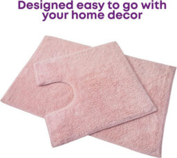 Blue Canyon 2-Piece Cotton Bath & Pedestal Mat Set Soft Highly Absorbent Quick-Dry Elegant Bathroom Rugs Non-Slip Machine Washable - thumbnail 4
