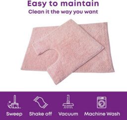 Blue Canyon 2-Piece Cotton Bath & Pedestal Mat Set Soft Highly Absorbent Quick-Dry Elegant Bathroom Rugs Non-Slip Machine Washable - thumbnail 6