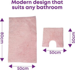 Blue Canyon 2-Piece Cotton Bath & Pedestal Mat Set Soft Highly Absorbent Quick-Dry Elegant Bathroom Rugs Non-Slip Machine Washable - thumbnail 2