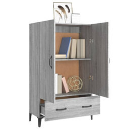 Berkfield Highboard Grey Sonoma 70X31X115 Cm Engineered Wood - thumbnail 4