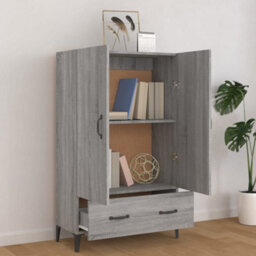 Berkfield Highboard Grey Sonoma 70X31X115 Cm Engineered Wood - thumbnail 3