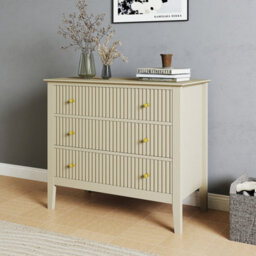 Melody Maison 3 Drawer Chest Of Drawers - Hales Taupe Range - thumbnail 5