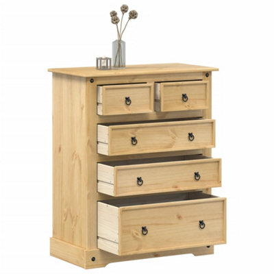 Berkfield Chest Of Drawers Corona 92X48X114 Cm Solid Wood Pine - image 1