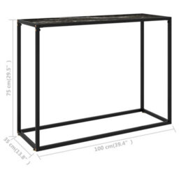 Berkfield Modern Console Table Black 100X35X75 Cm Tempered Glass - thumbnail 6