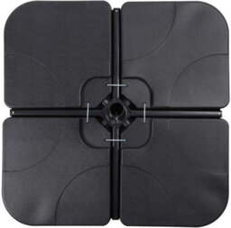4-Pack Water Sand Filled Umbrella Base Weights - Square Shaped Black 60 80Kg Capacity With U-Locking For Garden Patio And Decking - thumbnail 4