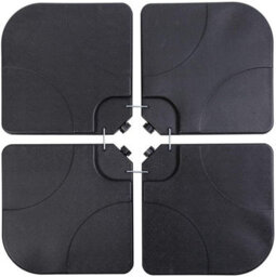4-Pack Water Sand Filled Umbrella Base Weights - Square Shaped Black 60 80Kg Capacity With U-Locking For Garden Patio And Decking - thumbnail 3