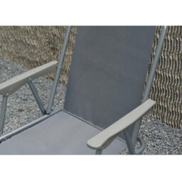Gr8 Garden Set Of 2 Grey Outdoor Garden Camping Beach Folding Chair - thumbnail 3