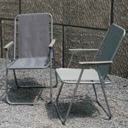 Gr8 Garden Set Of 2 Grey Outdoor Garden Camping Beach Folding Chair - thumbnail 6
