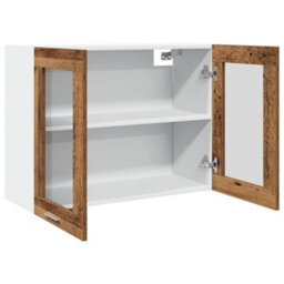 Berkfield Hanging Glass Cabinet Old Wood 80X31X60 Cm Engineered Wood - thumbnail 7