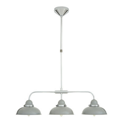 Orsina Grey Chrome Pendant Light With 3 Stainless Steel Shades, Vintage Industrial Ceiling Light For Kitchen Island - image 1