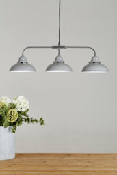 Orsina Grey Chrome Pendant Light With 3 Stainless Steel Shades, Vintage Industrial Ceiling Light For Kitchen Island - thumbnail 5