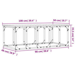 Berkfield Modern Coffee Table Grey Sonoma 100X50X35.5 Cm Engineered Wood - thumbnail 9