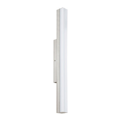 Satin Nickel Wall And Mirror Light With White Plastic Shade And 16W Led Bulb - image 1