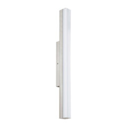 Satin Nickel Wall And Mirror Light With White Plastic Shade And 16W Led Bulb - thumbnail 1