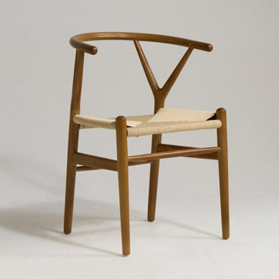 Where Saints Go Ltd Wish Mid-Century Dining Chair Natural Paper Coil Dark Frame Mid-Century Kitchen Chair - image 1