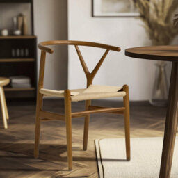 Where Saints Go Ltd Wish Mid-Century Dining Chair Natural Paper Coil Dark Frame Mid-Century Kitchen Chair - thumbnail 6