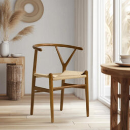 Where Saints Go Ltd Wish Mid-Century Dining Chair Natural Paper Coil Dark Frame Mid-Century Kitchen Chair - thumbnail 3