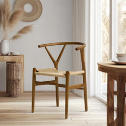 Where Saints Go Ltd Wish Mid-Century Dining Chair Natural Paper Coil Dark Frame Mid-Century Kitchen Chair - thumbnail 5