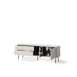 Arte Epiro 6 Elegant Cashmere & Dark Oak Tv Cabinet - Modern Media Storage Solution W161Cm X H56Cm X D41Cm - thumbnail 3