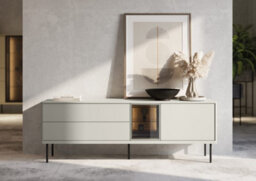 Arte Epiro 6 Elegant Cashmere & Dark Oak Tv Cabinet - Modern Media Storage Solution W161Cm X H56Cm X D41Cm - thumbnail 4