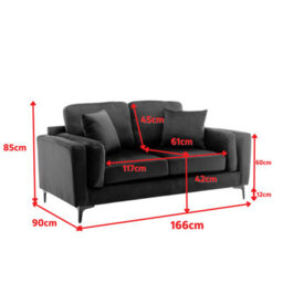 Compact Modern Moss Green 2 Seater Sofa For Living Room Marghera - Plush Chenille - Room Delivery - thumbnail 9