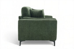 Compact Modern Moss Green 2 Seater Sofa For Living Room Marghera - Plush Chenille - Room Delivery - thumbnail 4