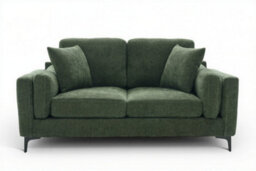 Compact Modern Moss Green 2 Seater Sofa For Living Room Marghera - Plush Chenille - Room Delivery - thumbnail 2