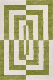 The Rugs Joli Green And White Geometric Rug Soft Dense Pile Easy To Clean And Pet Friendly For Living Rooms And Bedrooms - thumbnail 2