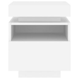 Berkfield Bedside Cabinets With Led Lights 2 Pcs White 40X39X48.5 Cm - thumbnail 8