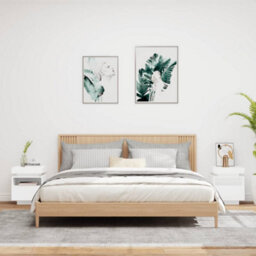 Berkfield Bedside Cabinets With Led Lights 2 Pcs White 40X39X48.5 Cm - thumbnail 3
