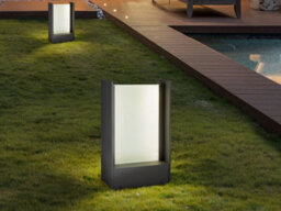 Luminosa Lighting Luminosa Matia Outdoor Pedestal Light Grey Led 3000K Ip 65 - Uk Stock - thumbnail 1