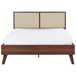Beliani Bed Rattan Monpazier 140 X 200 Cm (Eu Double) Dark Brown - thumbnail 5