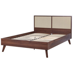 Beliani Bed Rattan Monpazier 140 X 200 Cm (Eu Double) Dark Brown - thumbnail 4
