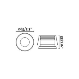Luminosa Lighting Luminosa Gas 1 Light Round Recessed Spotlight White, Gu10 - thumbnail 2