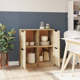 Berkfield Sideboards 2 Pcs Sonoma Oak 30X30X70 Cm Engineered Wood - thumbnail 3