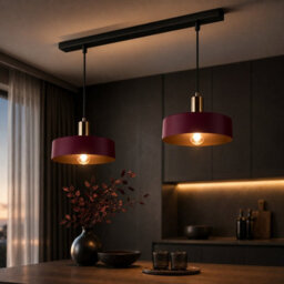 Luminosa Lighting Luminosa Wine Dome Pendant Ceiling Light Black, Burgundy, Gold 1X E27 - thumbnail 3