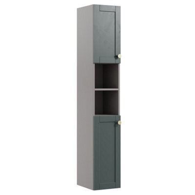 Ashford Matt Kombu Green Double Wall-Mounted Bathroom Cabinet (H)180Cm (W)29.5Cm - image 1