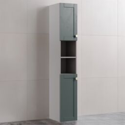 Ashford Matt Kombu Green Double Wall-Mounted Bathroom Cabinet (H)180Cm (W)29.5Cm - thumbnail 3
